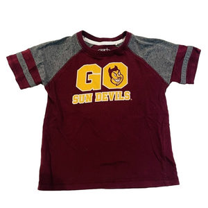 Arizona State Go Sun Devils Maroon Short Sleeve Crewneck Varsity Tee Toddler 3T
